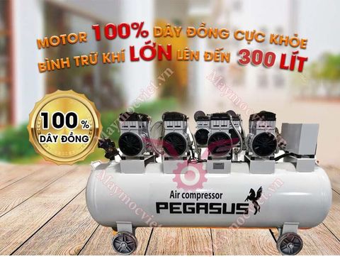 Máy nén khí không dầu Pegasus TM- OF1100 X 4- 300L