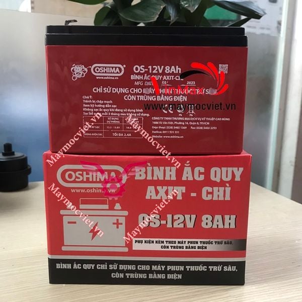 Ắc Quy chính hãng Oshima 12V 8Ah Dùng cho Phun Thuốc Trừ Sâu