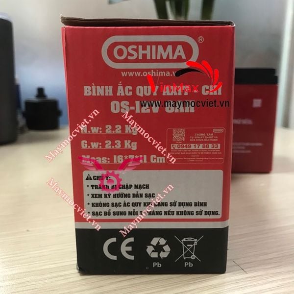 Ắc Quy chính hãng Oshima 12V 8Ah Dùng cho Phun Thuốc Trừ Sâu