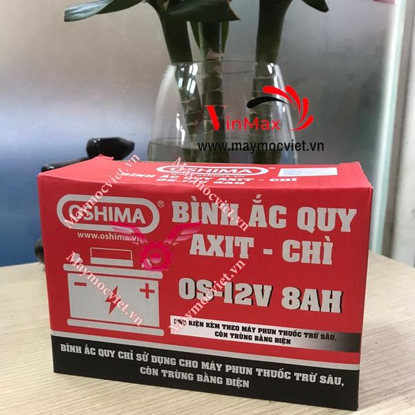 Ắc Quy chính hãng Oshima 12V 8Ah Dùng cho Phun Thuốc Trừ Sâu