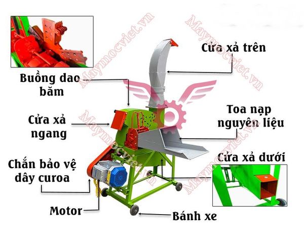 Máy băm cỏ công nghiệp cổ hạc VMH3000