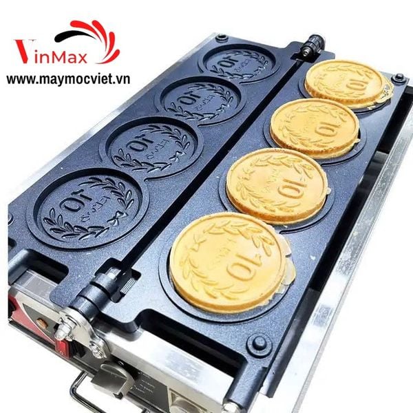 Máy Làm Bánh Đồng Xu 10 Won Hàn Quốc 4 khuôn TW4
