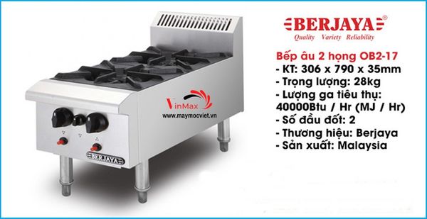 Bếp âu 2 họng Berjaya OB2-17