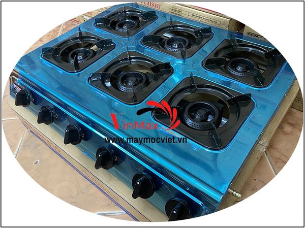 Bếp gas công nghiệp 6 họng chuyên mì cay, bánh xèo, cơm niêu, bò né Vinmax VMB06