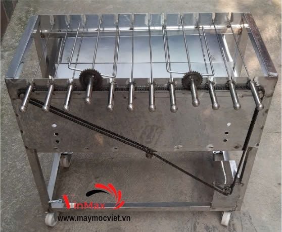 Bếp Nướng Than Hoa Lò Quay Gà Vịt Mô Tơ Tự Động 12 Xiên BX12S