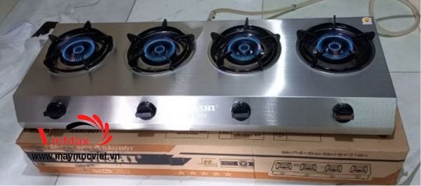 Bếp gas công nghiệp 4 họng chuyên mì cay, bánh xèo, cơm niêu, bò né Vinmax VMB04N