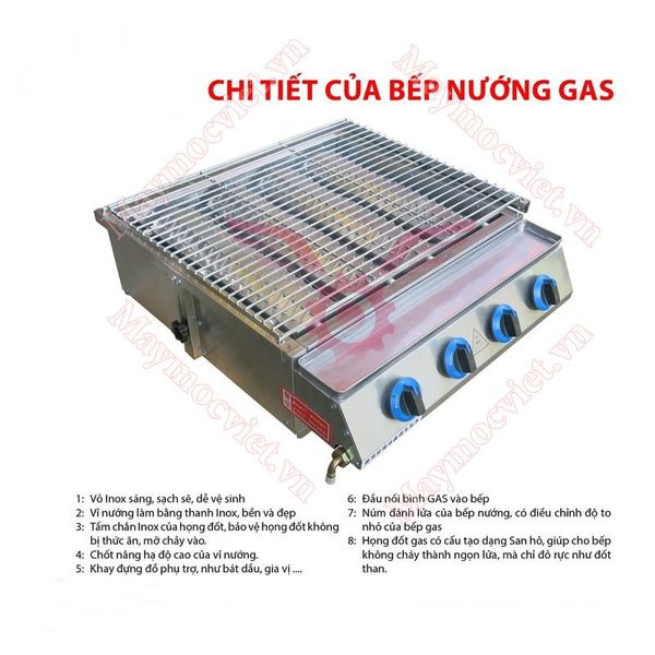 Lò nướng 4 họng dùng gas VM GN04