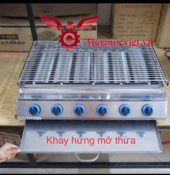 Lò nướng 6 họng đốt dùng gas VM GD06 ( họng dài )