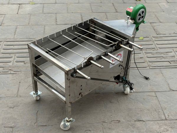 Bếp Nướng Than Hoa 10 Xiên Chất Liệu Inox Có Quạt Gió BX10S