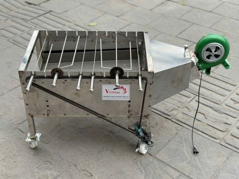 Bếp Nướng Than Hoa 10 Xiên Chất Liệu Inox Có Quạt Gió BX10S