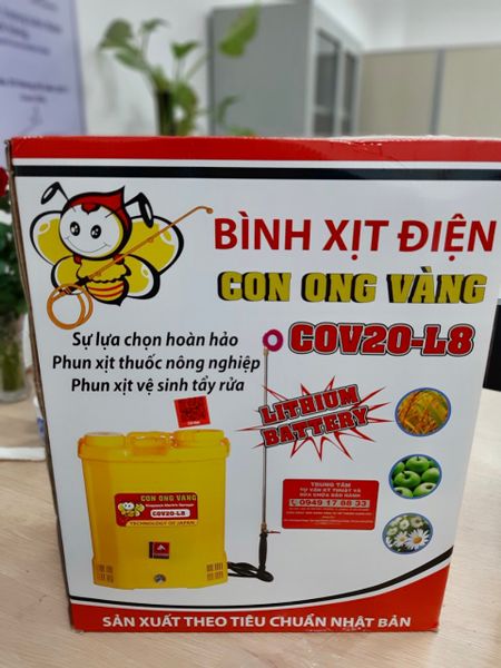 BÌNH XỊT ĐIỆN 20 LÍT ACQUY LITHIUM CON ONG VÀNG COV20-L8