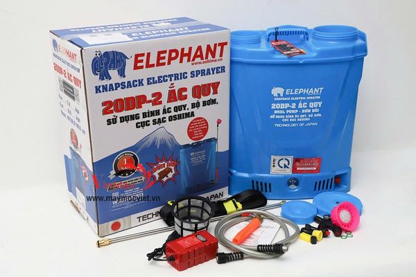 Máy phun thuốc trừ sâu, côn trùng điện ELEPHANT 16S ắc quy 12V8Ah