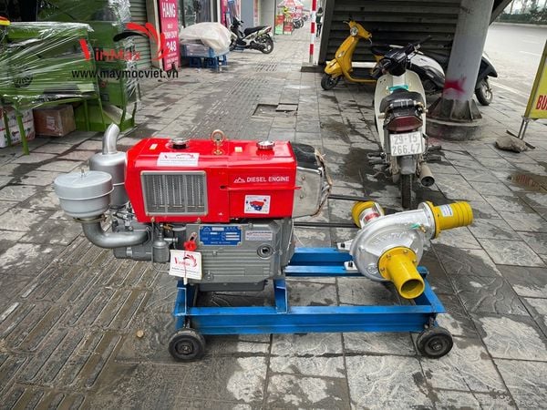 Máy bơm tưới tiêu Văn Thể VT10 đầu nổ D24 mát gió