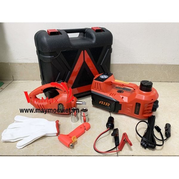 Bộ cứu hộ lốp xe 3-in-1 gồm kích nâng ô tô tích hợp bơm lốp và súng vặn ốc (Dùng điện 12V)