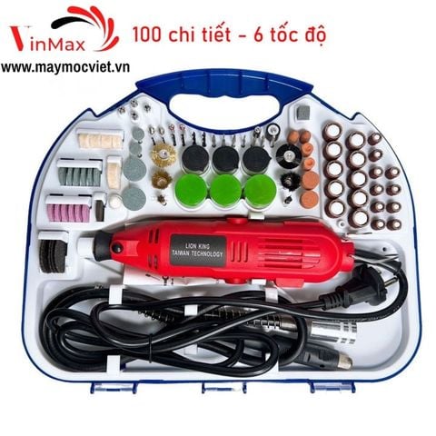 Bộ dụng cụ khắc, khoan, mài 100 chi tiết, 6 tốc độ Lion King VMLK260