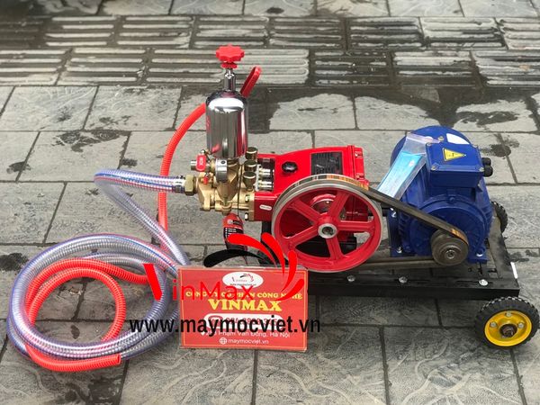 Bộ rửa xe dây đai CH80 , Motor 4kw-5hp 3 pha - chân kê bánh xe