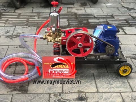 Bộ rửa xe dây đai CH80 , Motor 4kw-5hp 3 pha - chân kê bánh xe
