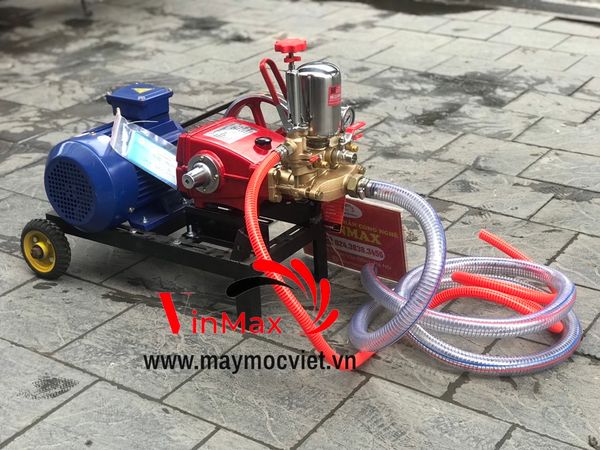 Bộ rửa xe dây đai CH80 , Motor 4kw-5hp 3 pha - chân kê bánh xe