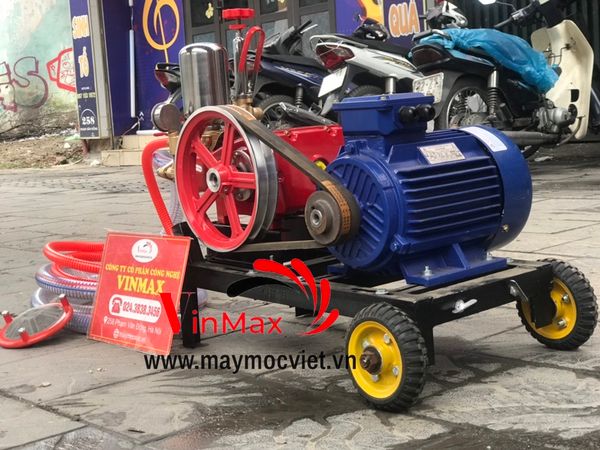 Bộ rửa xe dây đai CH80 , Motor 4kw-5hp 3 pha - chân kê bánh xe