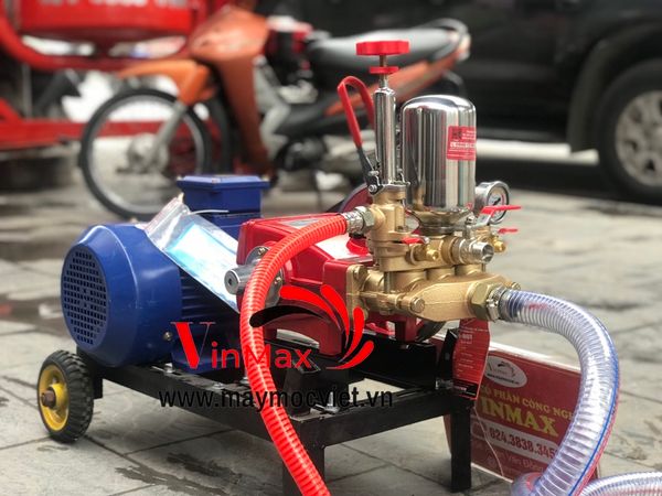 Bộ rửa xe dây đai CH80 , Motor 4kw-5hp 3 pha - chân kê bánh xe