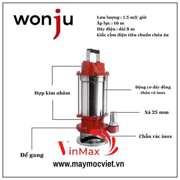 Máy Bơm Chìm 370w Wonju NS-0.37-25S