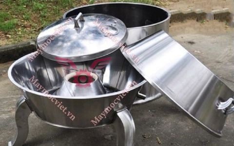 Lu quay vịt gà bằng than dạng chân cong phi 80 cm ( inox 304 )