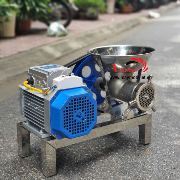 Cối đùn xương, đùn thịt 32 motor 4hp chân inox Turbo TBC432