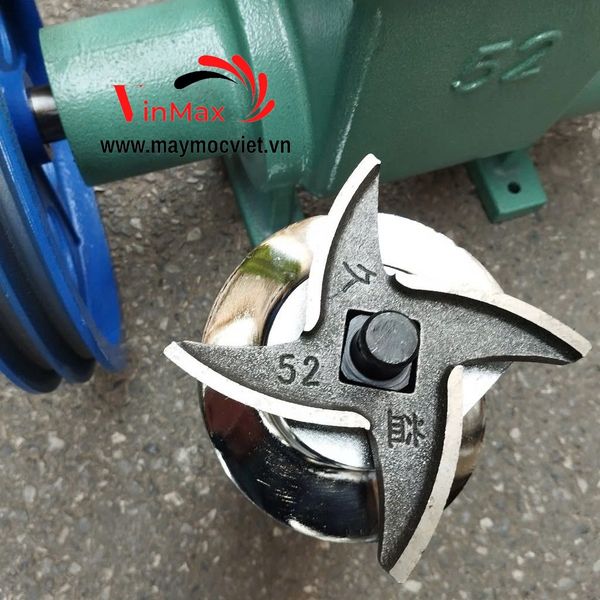 Máy nghiền xương, đùn thịt 52 motor 4hp khung inox Turbo TBC452