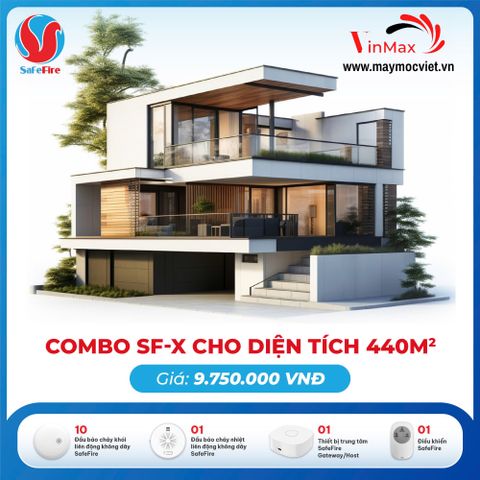 Combo thiết bị báo cháy không dây SF-X cho diện tích 440m2