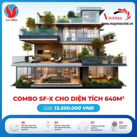Combo thiết bị báo cháy không dây SF-X cho diện tích 640m²