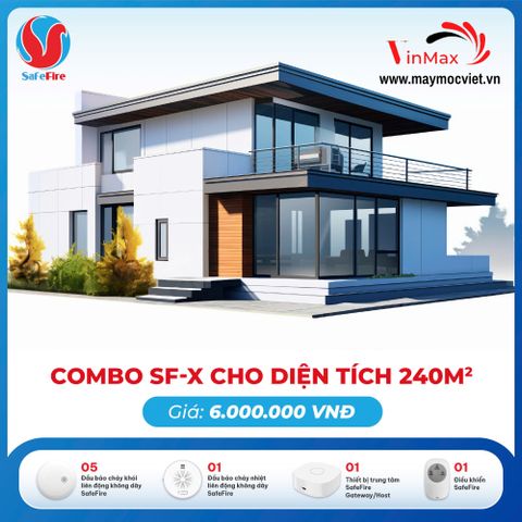 Combo thiết bị báo cháy không dây SF-X cho diện tích 240m2