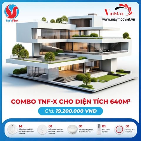Combo thiết bị báo cháy không dây TNF-X cho diện tích 640m2