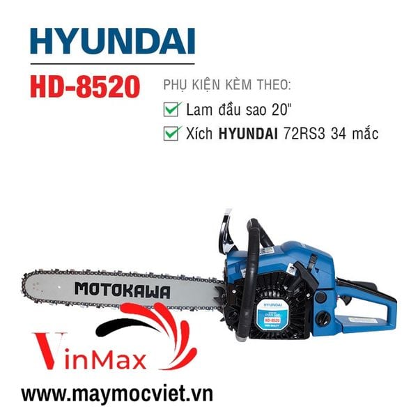 Máy cưa xích chạy xăng Hyundai HD-8520