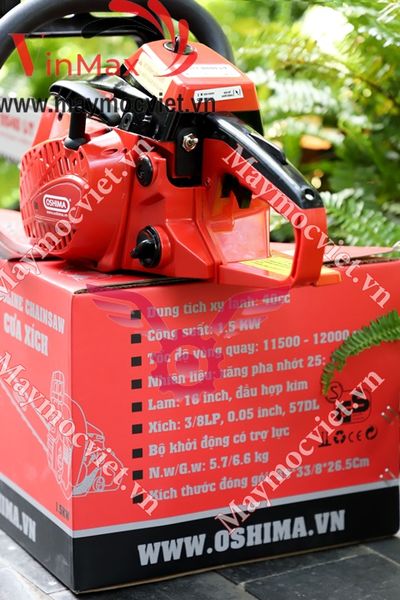 Cưa xích Oshima OS40 LT 58cc Đỏ-đen 2 thì