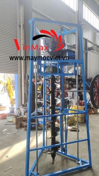 Dàn khoan đất lấy mẫu, chôn cọc  động cơ 15hp sâu 1.5m Turbo TBK15