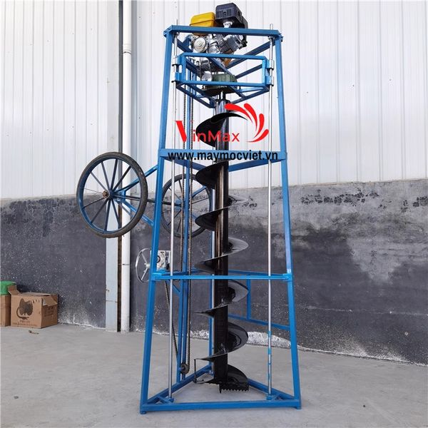 Dàn khoan đất lấy mẫu, chôn cọc  động cơ 15hp sâu 1.5m Turbo TBK15