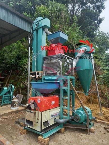 Dàn máy xay xát gạo tự hút liên hoàn Vinmax VMX1050 ( Tự động tải lúa gạo )