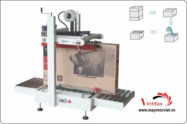 Máy dán băng dính thùng carton Turbo FXJ9050T