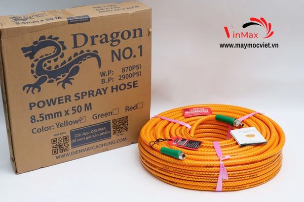 Dây Phun Áp Lực Nhật Bản Cá Sấu Dragon No.1 8.5mmx50m Vàng