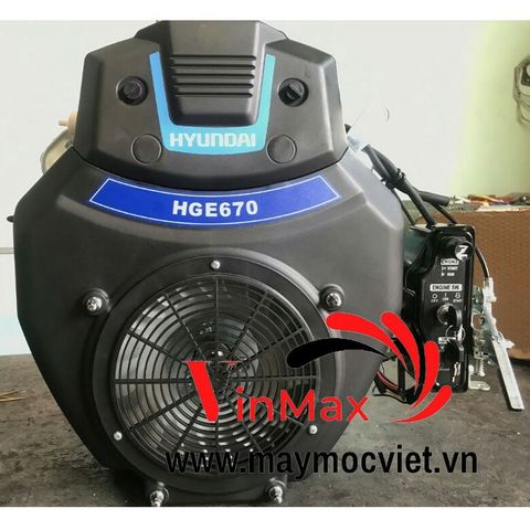 Máy Nổ, Động Cơ Xăng Hyundai 22Hp HGE670E Có Đề