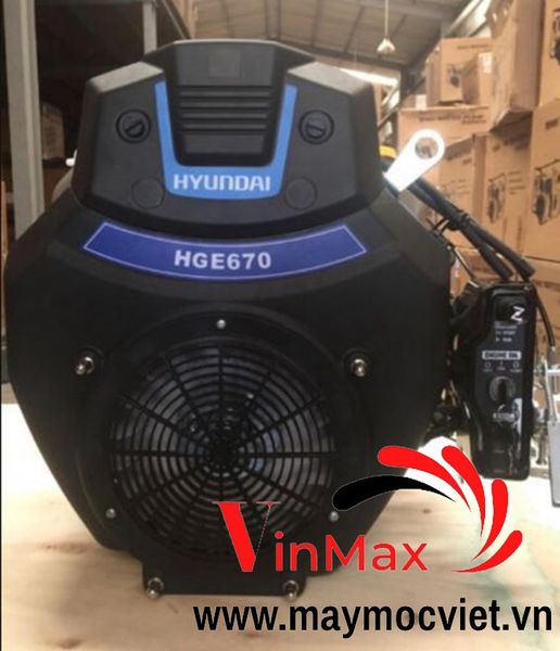 Máy Nổ, Động Cơ Xăng Hyundai 22Hp HGE670E Có Đề