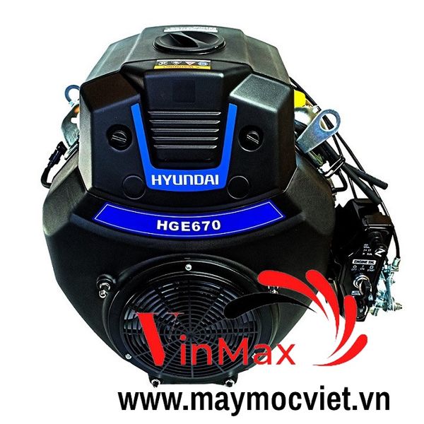 Máy Nổ, Động Cơ Xăng Hyundai 22Hp HGE670E Có Đề