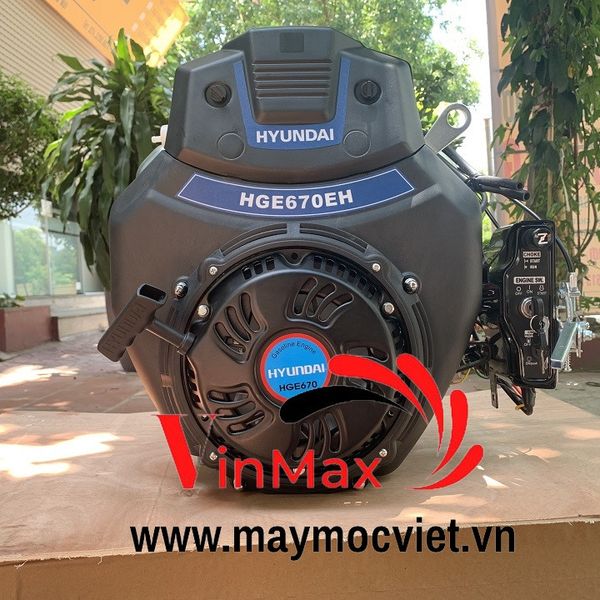 Máy Nổ, Động Cơ Xăng Hyundai 22Hp HGE670E Có Đề