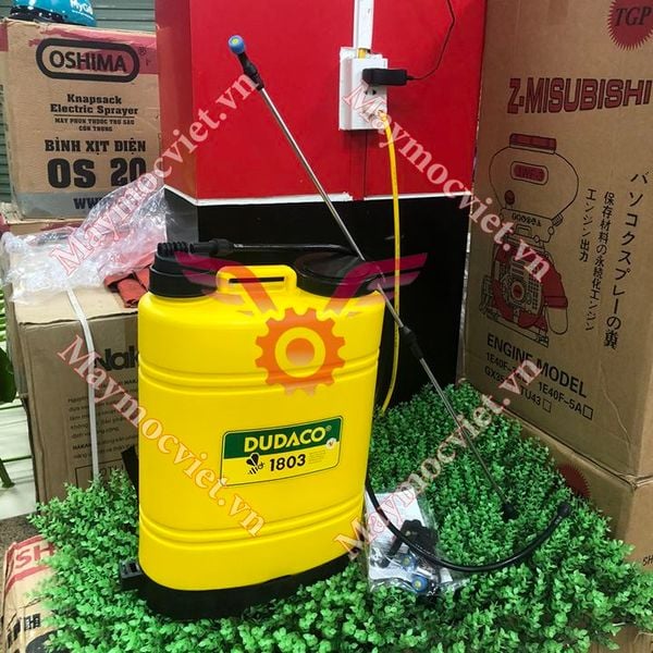 Bình phun xịt 18 l Dudaco cần Ron Viton bơm 1 trục