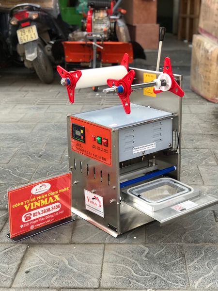 Máy dán màng hộp vuông, máy ép màng hộp vuông bán tự động Vinmax VM2014