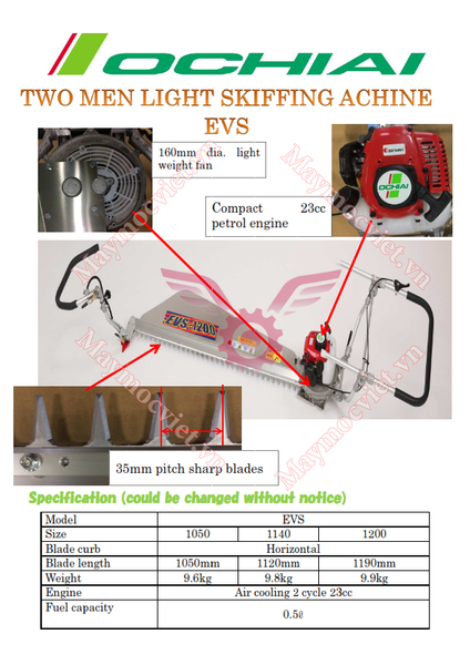 Máy Đốn Chè Đôi Ochiai EVS 1200 Nhật Bản