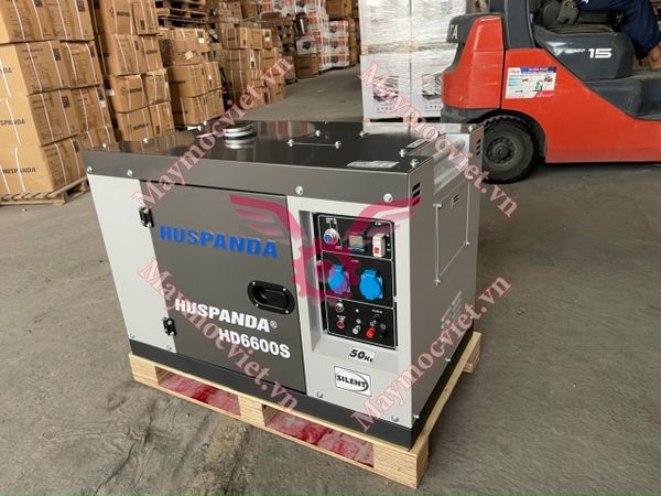 Máy Phát Điện Chạy Dầu 5Kw Huspanda HD6600S Chống Ồn