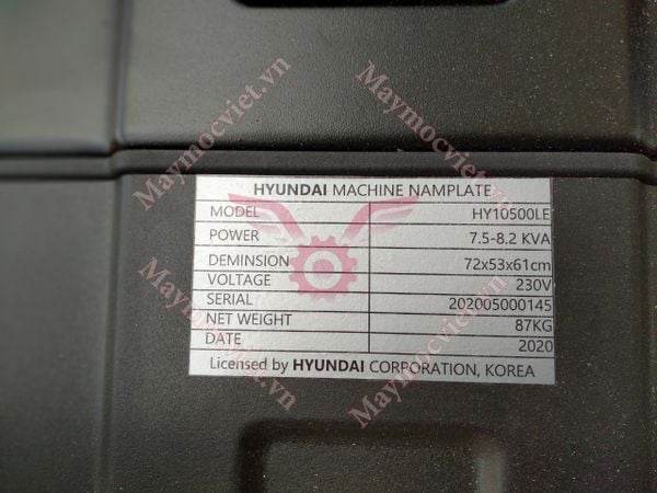 Máy phát điện 7kva chạy xăng Hyundai HY10500LE