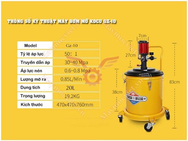 MÁY BƠM MỠ KHÍ NÉN KOCU GZ-10