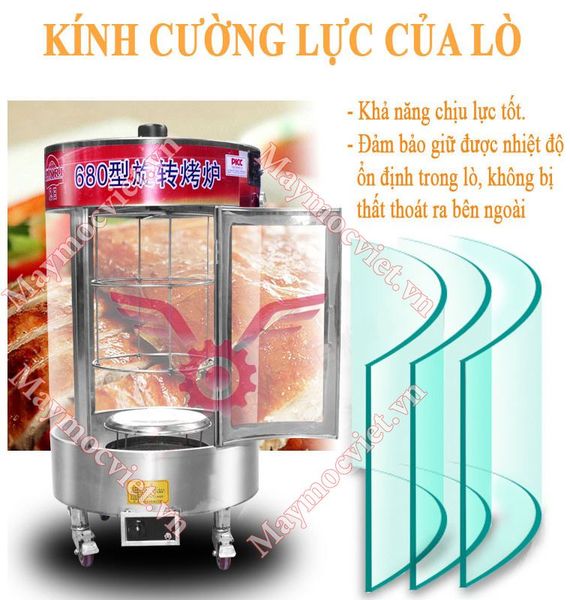 Lò quay vịt kính xoay 680 dùng than SV680